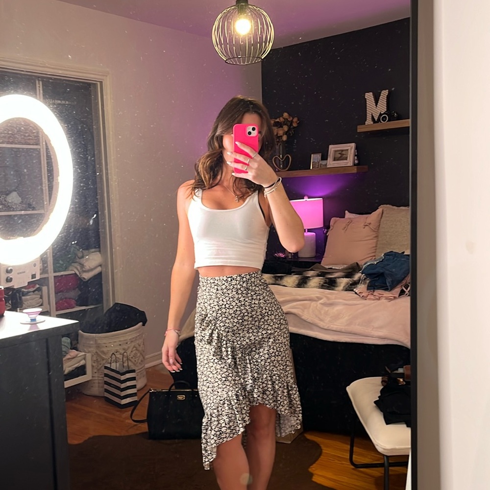 Cutest asymmetrical mid length skirt